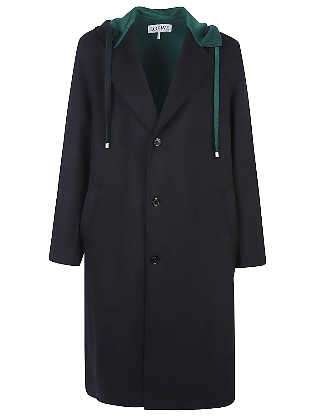 Loewe Men Wool And Cashmere Blend Hooded Coat LOEWE