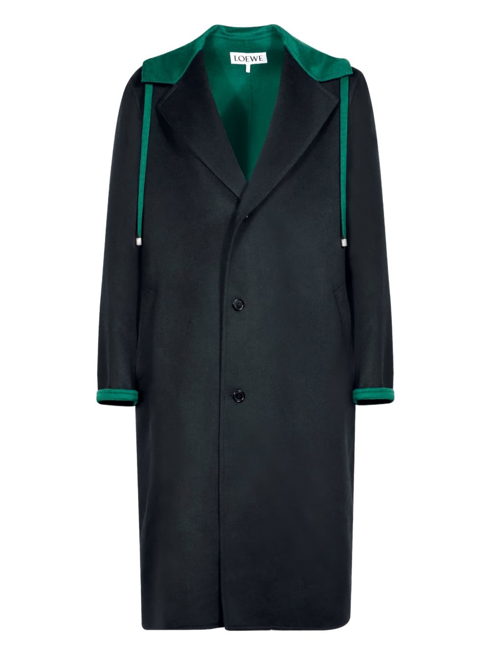 Loewe Men Wool And Cashmere Blend Hooded Coat LOEWE