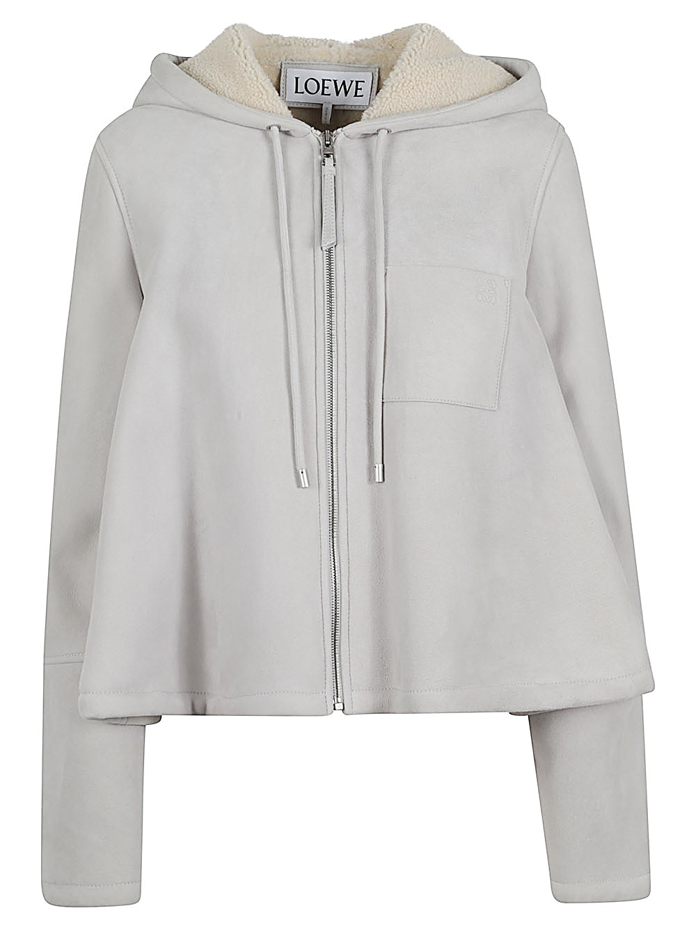 Loewe Women Leather Hooded Jacket
