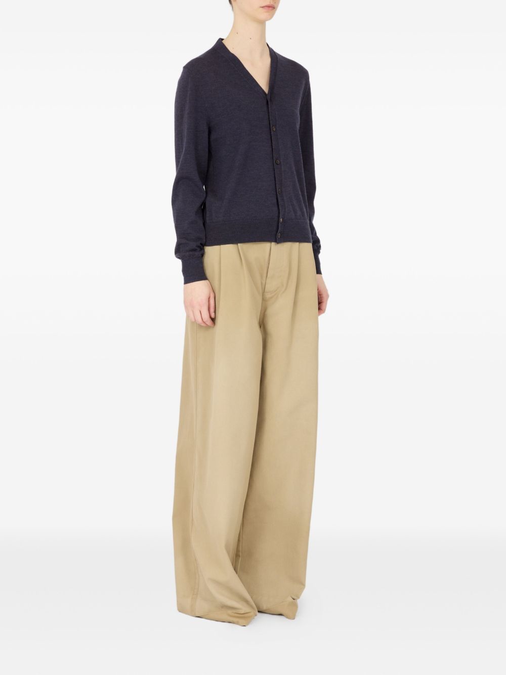 Maison Margiela Women Wool V-Necked Cardigan