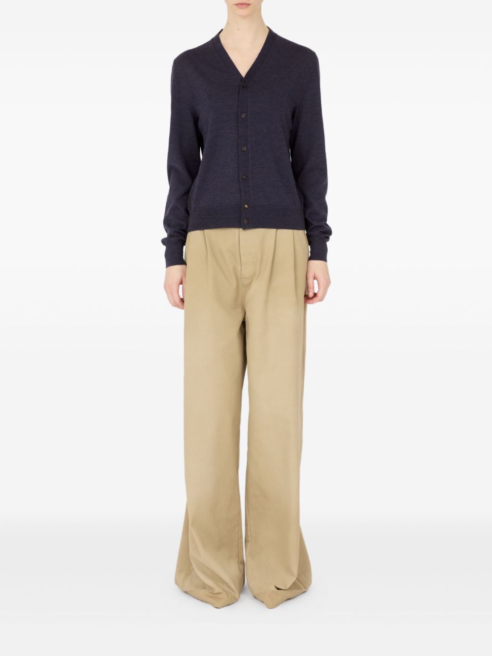 Maison Margiela Women Wool V-Necked Cardigan
