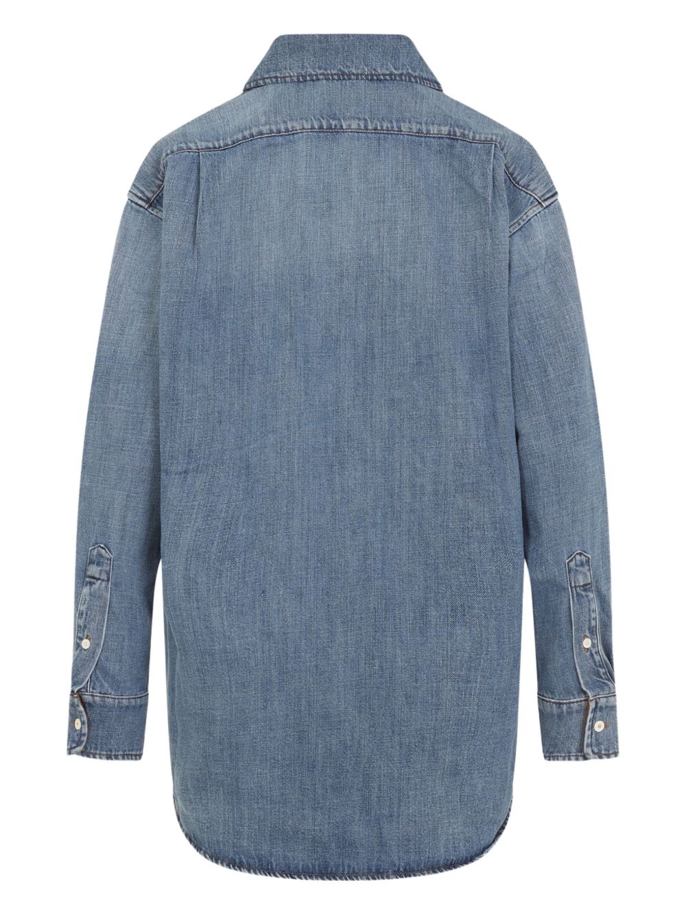 Miu Miu Women Suede And Denim Shirt MIU MIU