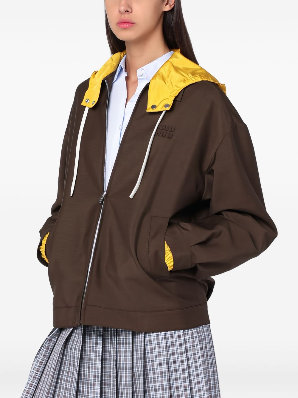 Miu Miu Women Wool Hooded Jacket MIU MIU
