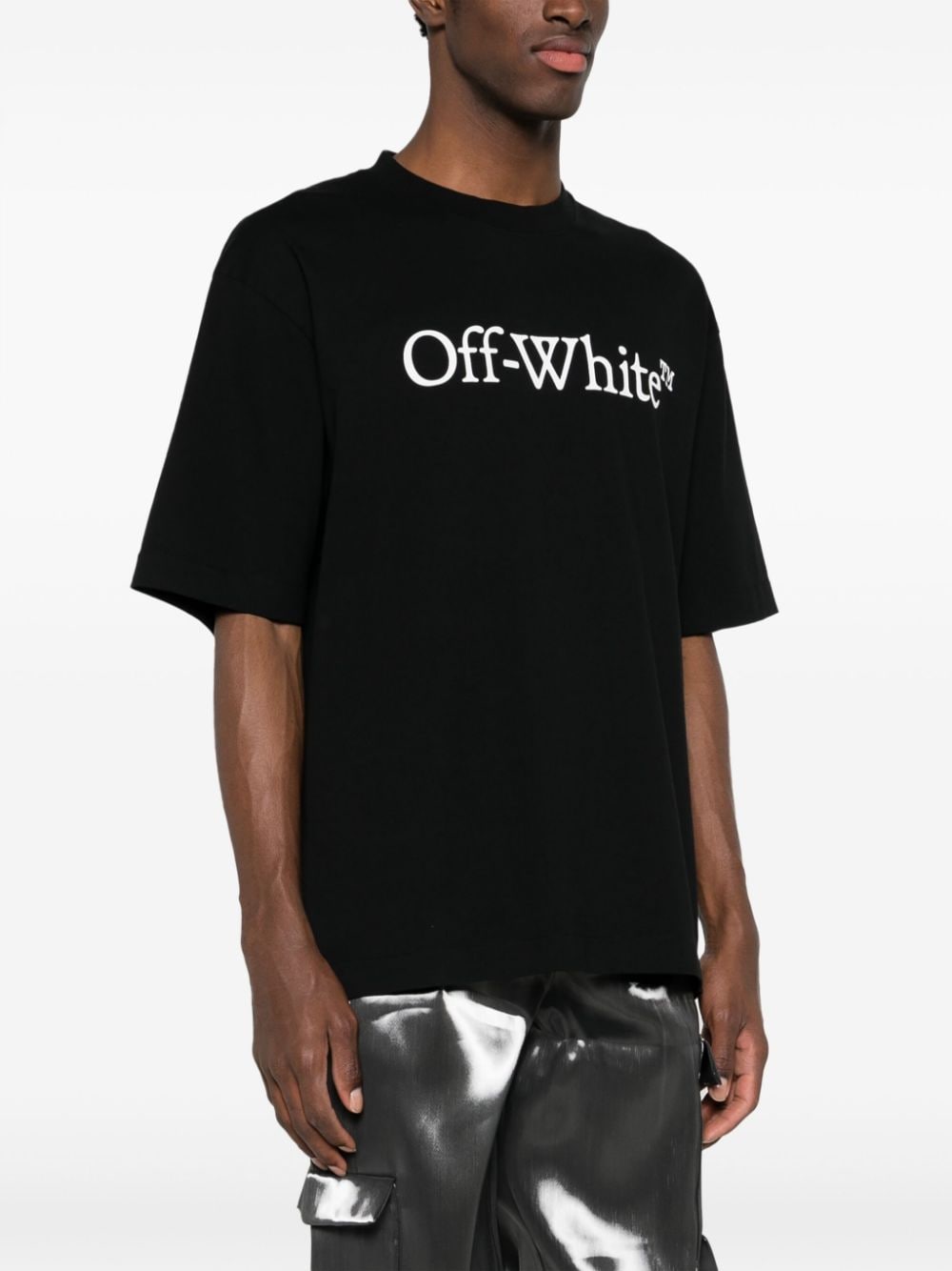 Off-White Men Big Bookish Cotton T-Shirt OFF-WHITE