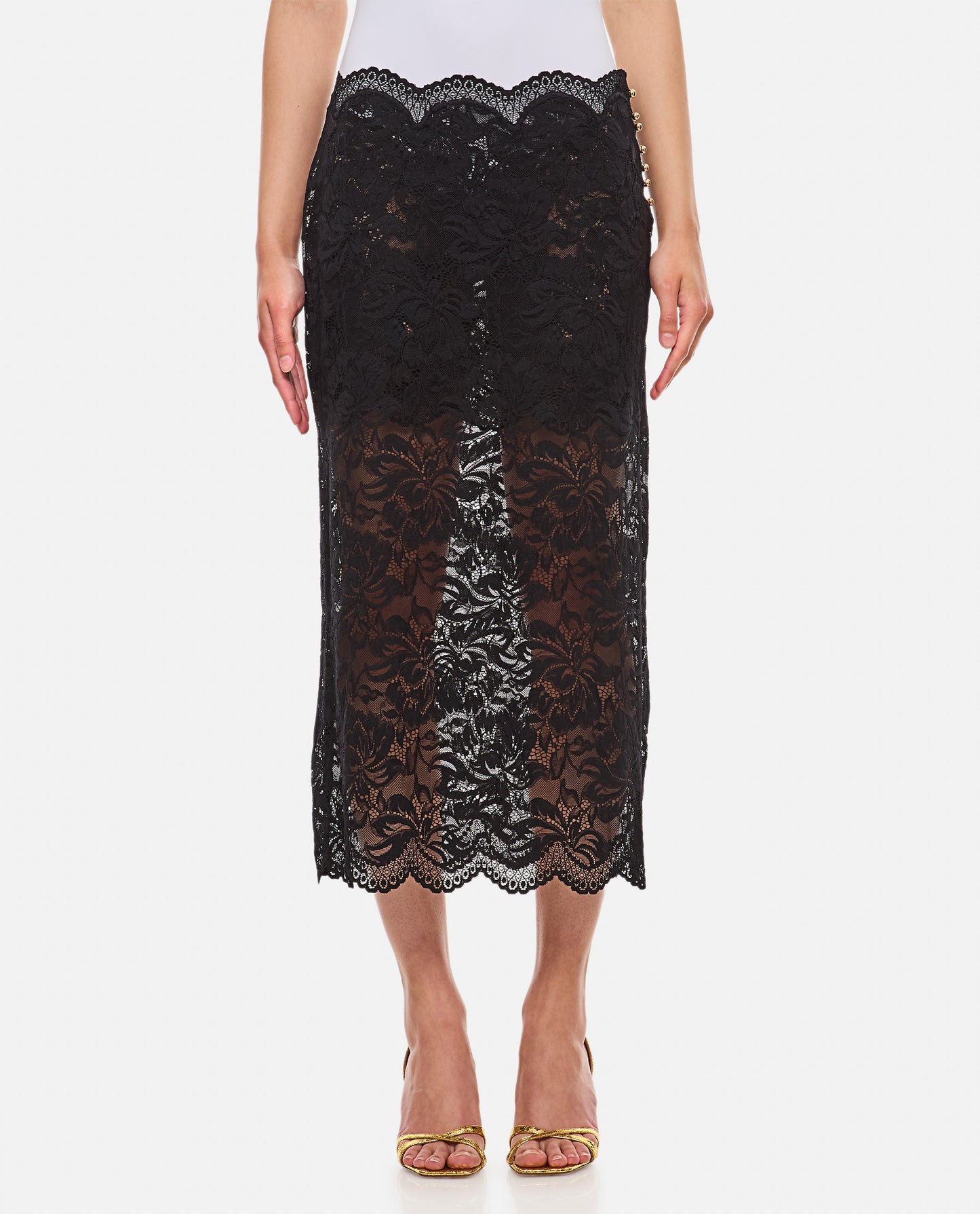 Rabanne Women Lace Long Midi Skirt PACO RABANNE