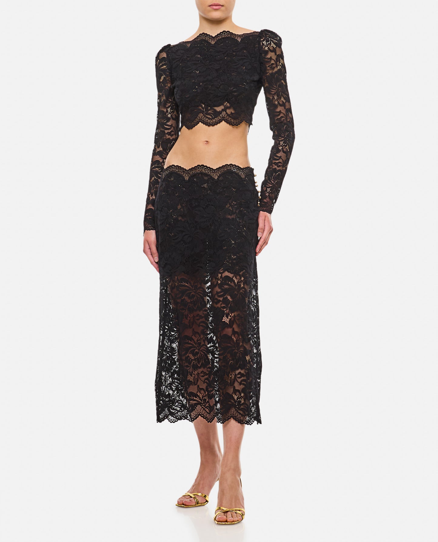 Rabanne Women Lace Long Midi Skirt PACO RABANNE