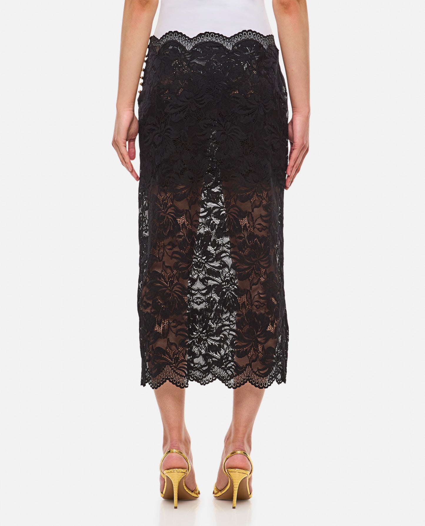 Rabanne Women Lace Long Midi Skirt PACO RABANNE