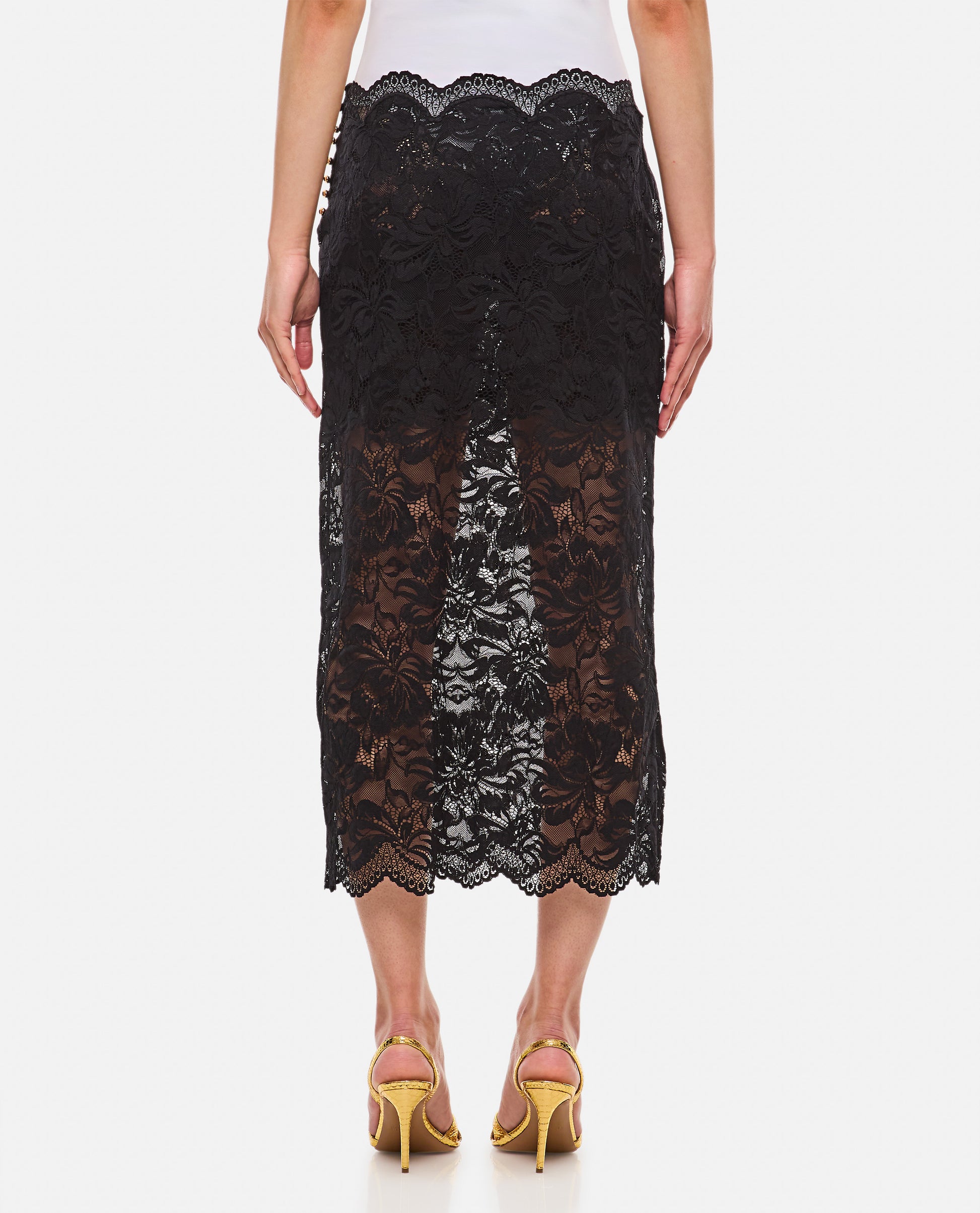 Rabanne Women Lace Long Midi Skirt PACO RABANNE