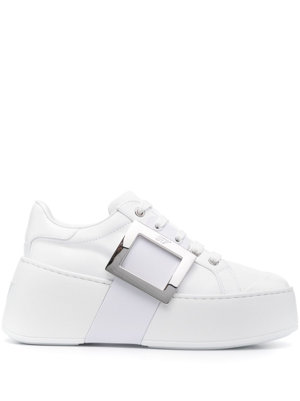 Roger Vivier Women Viv Skate High Leather Sneakers ROGER VIVIER