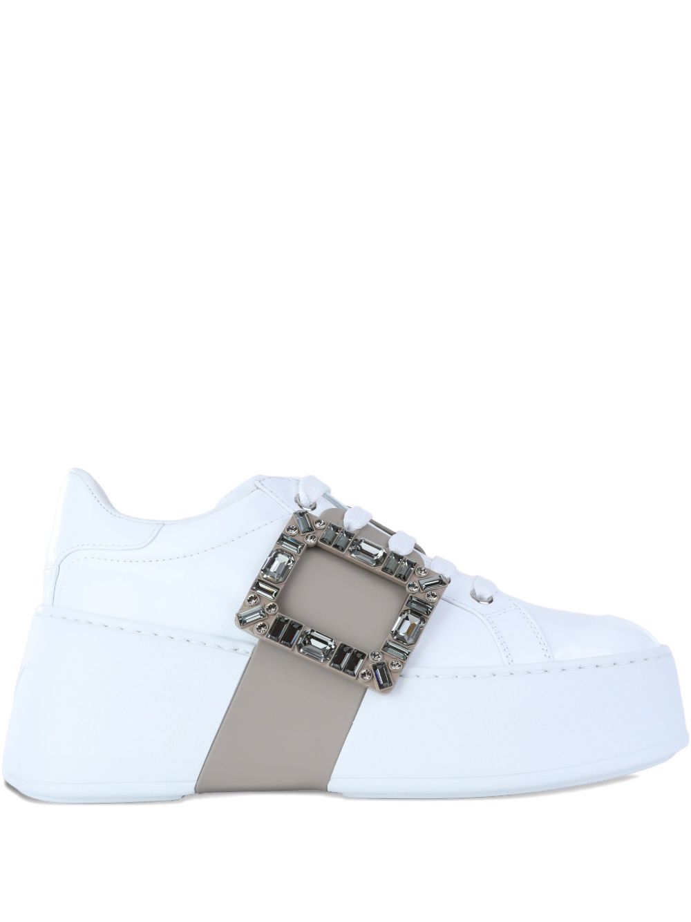 Roger Vivier Women Viv Skate High Strass Leather Sneakers ROGER VIVIER