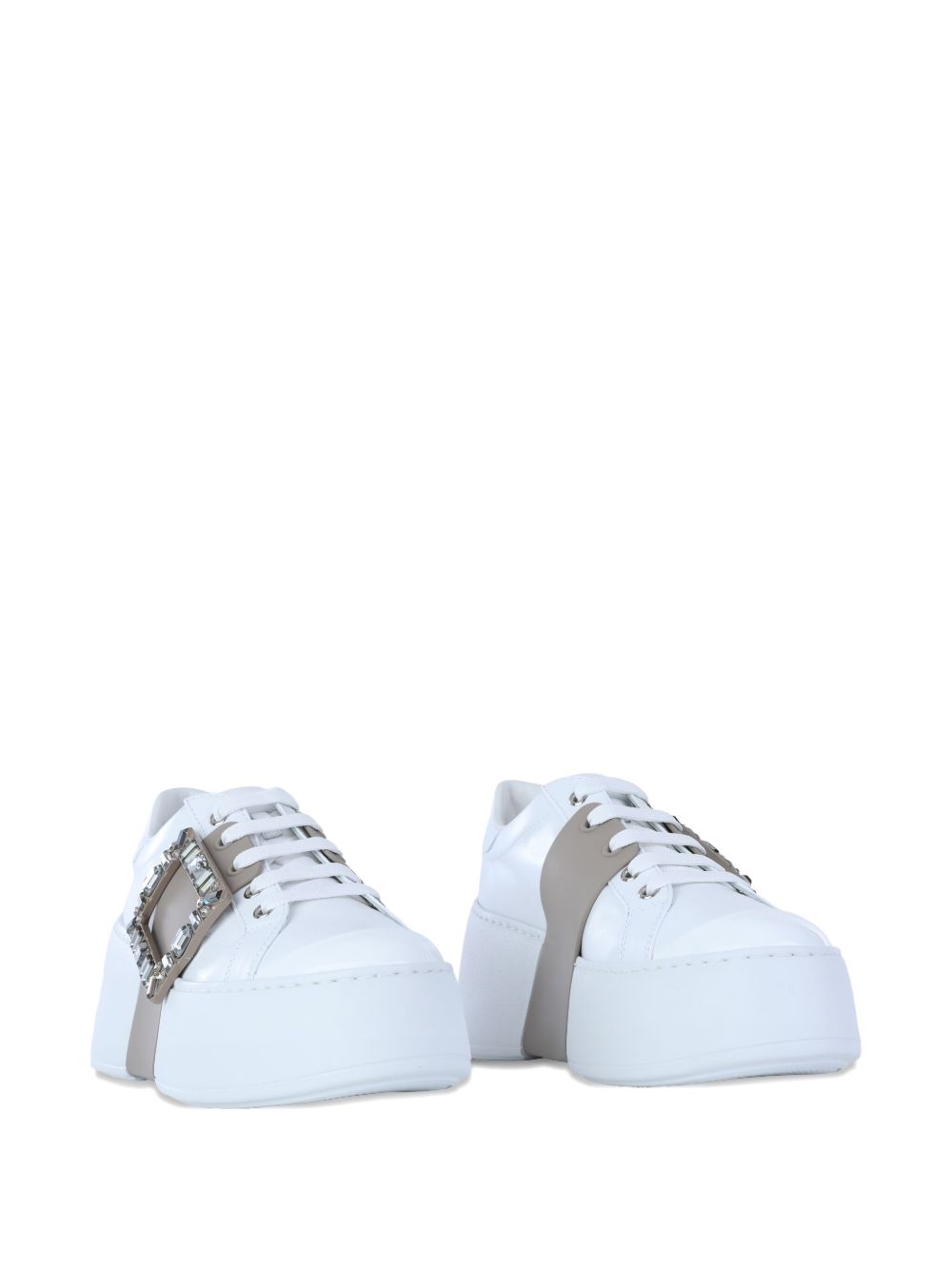 Roger Vivier Women Viv Skate High Strass Leather Sneakers ROGER VIVIER
