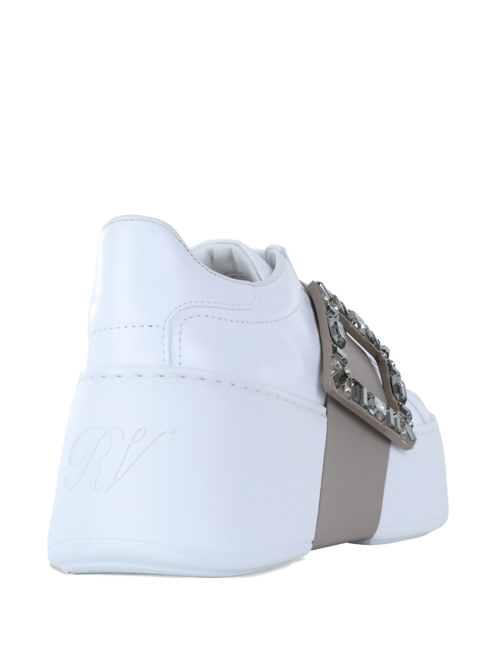 Roger Vivier Women Viv Skate High Strass Leather Sneakers ROGER VIVIER