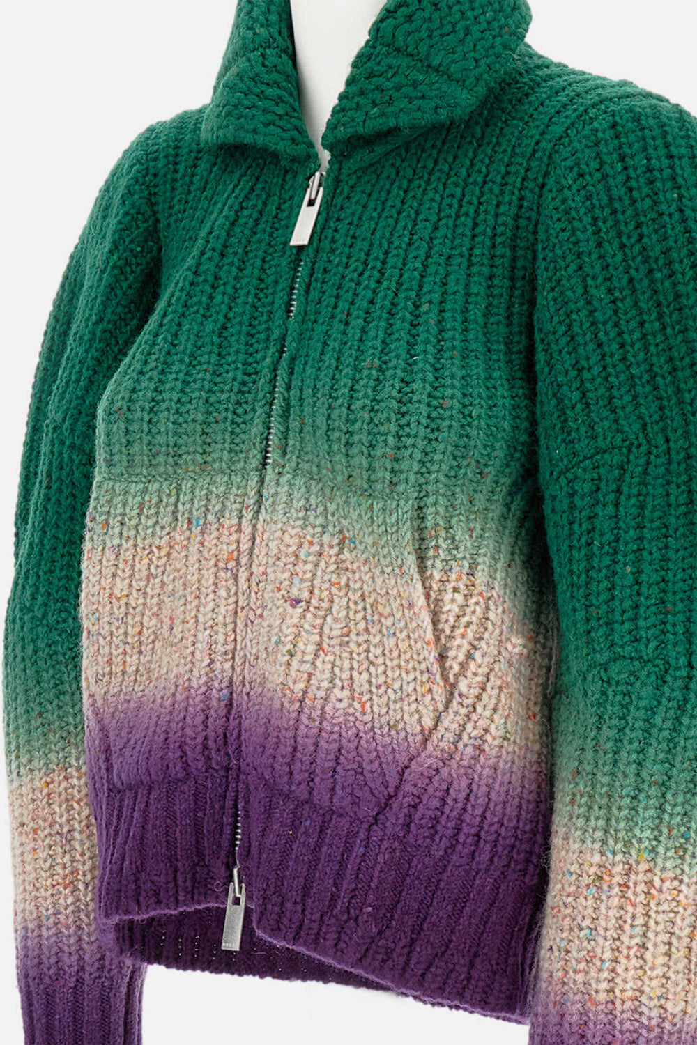 Sacai Women Tie-Dye Wool Knit Blouson SACAI