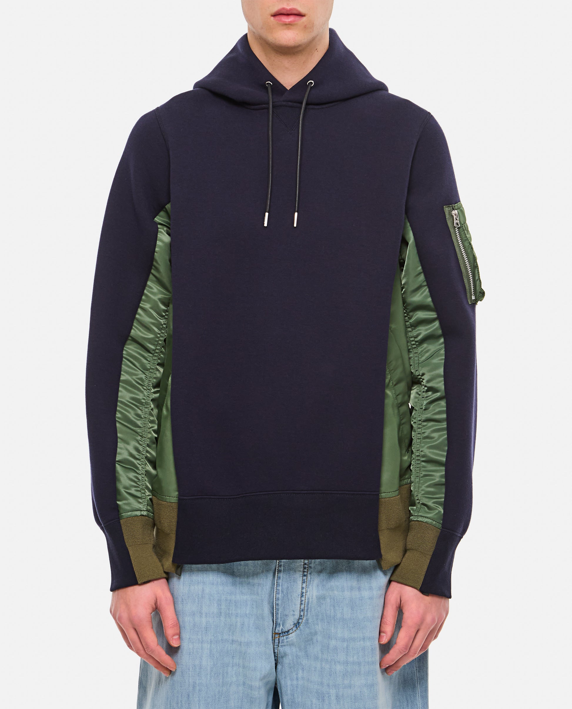 Sacai Men Sponge Sweat X Nylon Twill Pullover SACAI