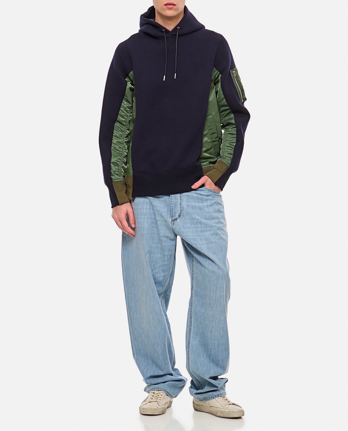 Sacai Men Sponge Sweat X Nylon Twill Pullover SACAI