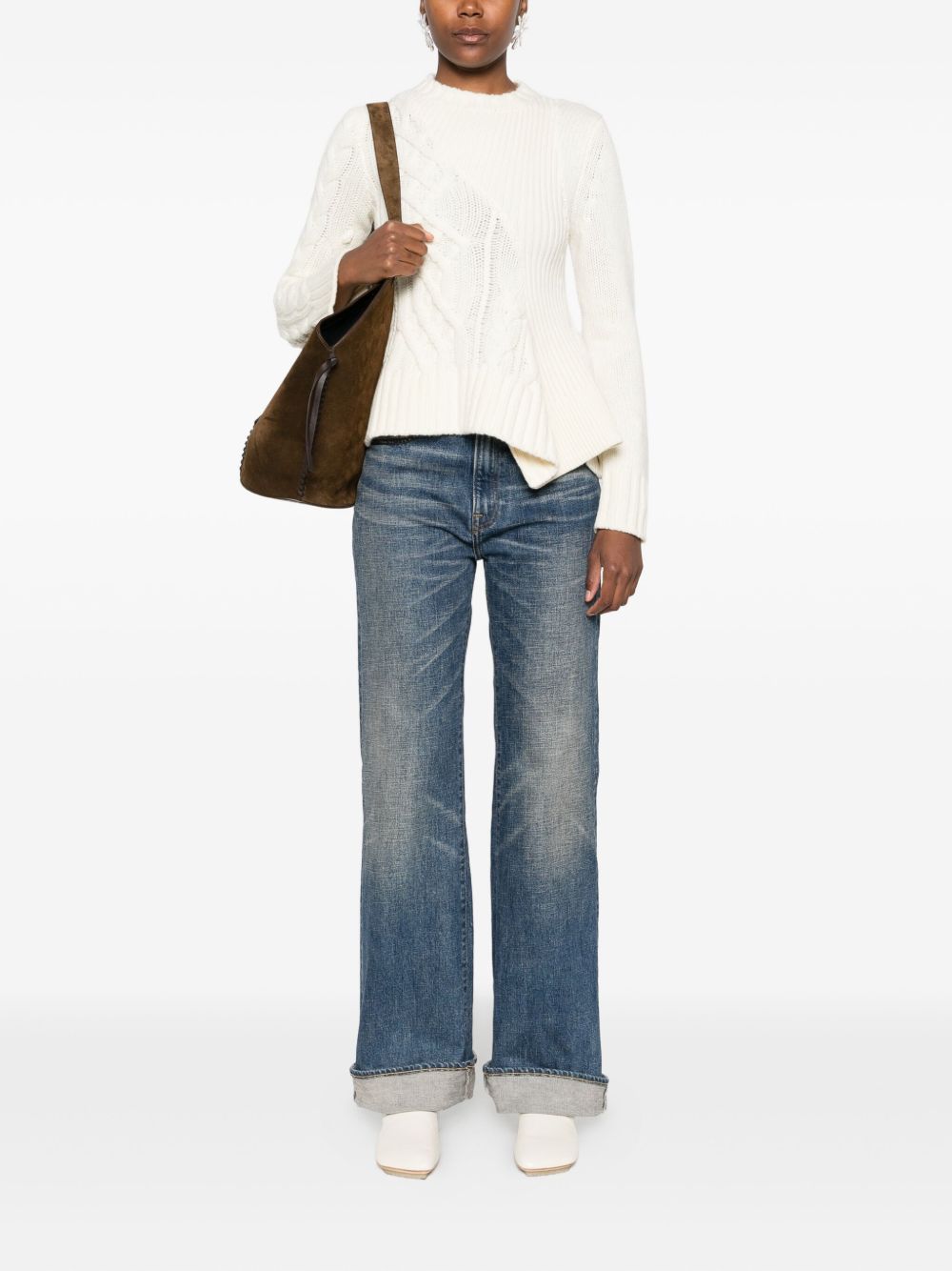 Sacai Women Wool Crewneck Sweater SACAI
