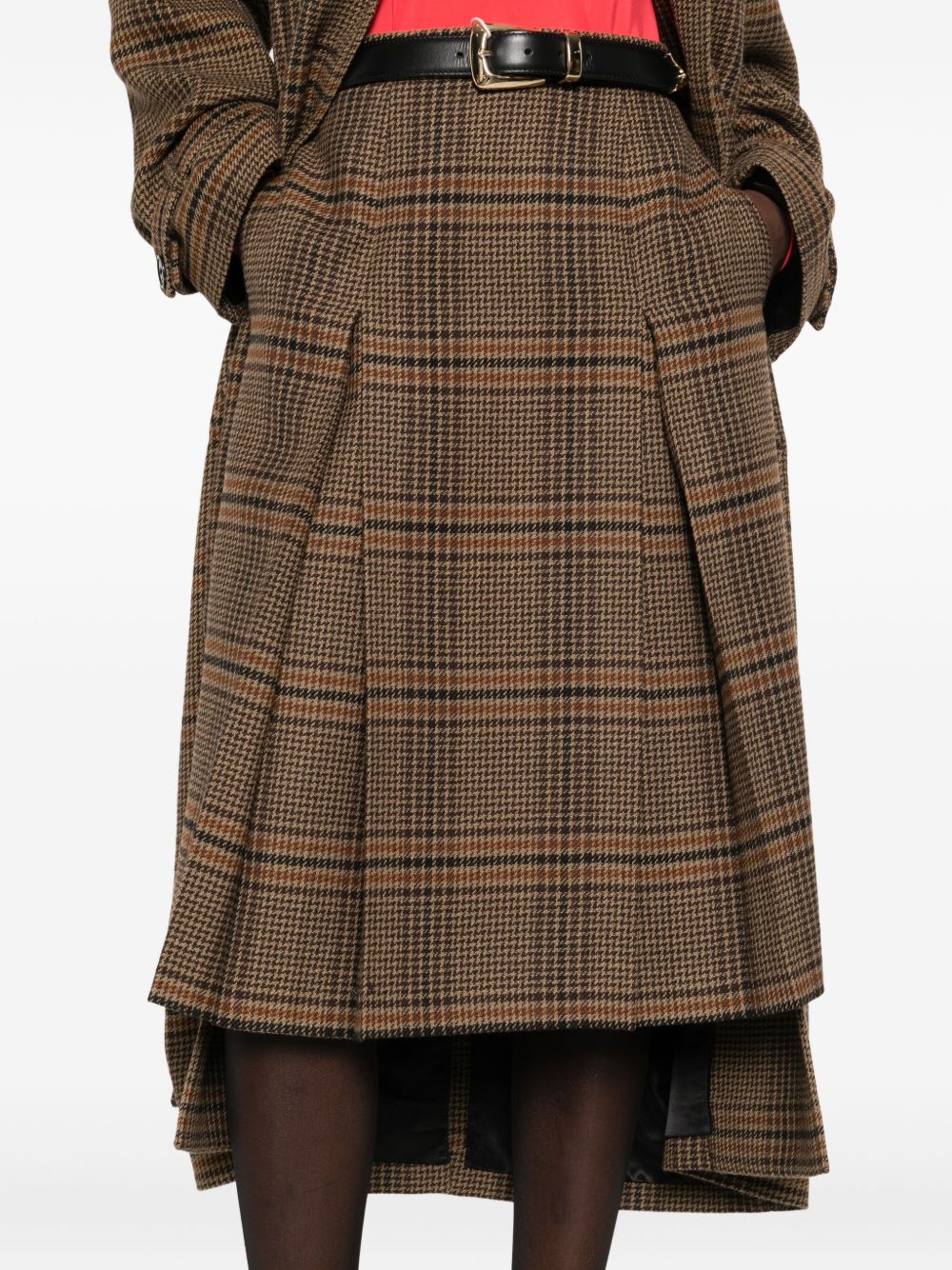 Saint Laurent Women Wool Cashmere Midi Skirt SAINT LAURENT