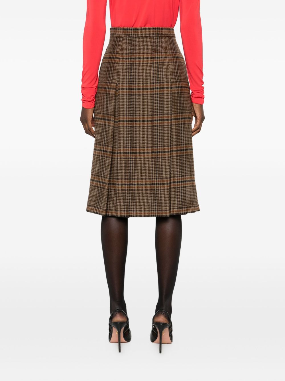 Saint Laurent Women Wool Cashmere Midi Skirt SAINT LAURENT