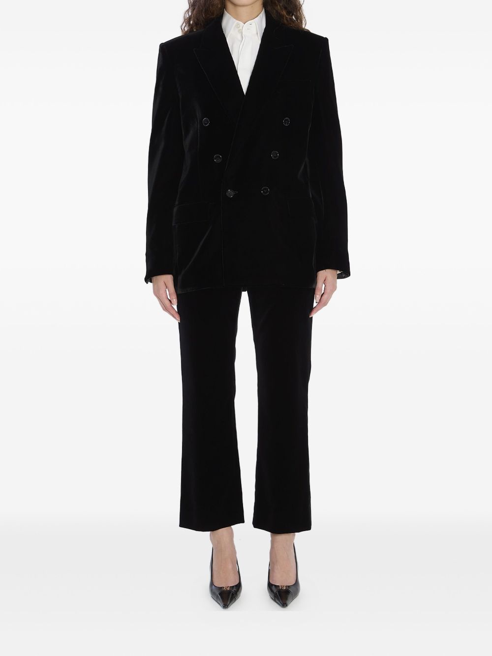 Saint Laurent Women Velvet Doulbe-Breasted Jacket SAINT LAURENT
