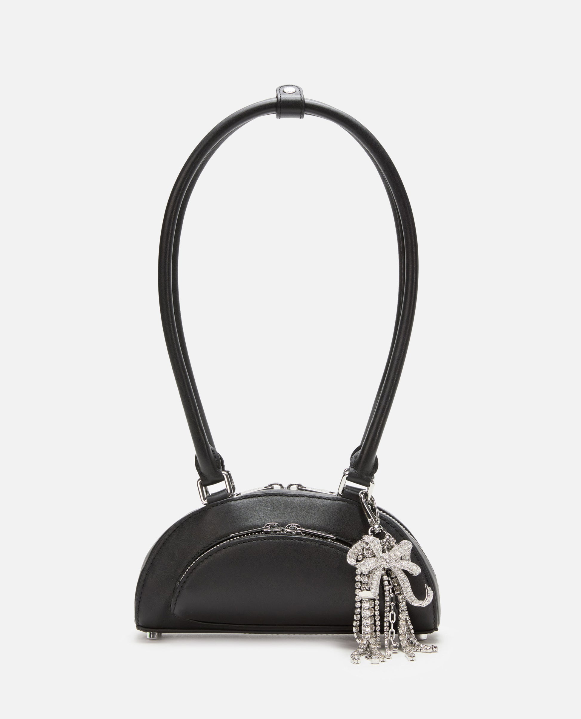 Self-Portrait Women Black Leather Mini Shoulder Bag With Charm SELF-PORTRAIT