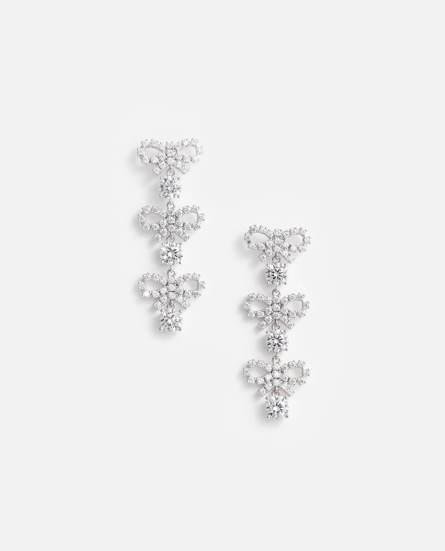 Self-Portrait Women Micro Bow Crystal Tiered Earrings SELF-PORTRAIT