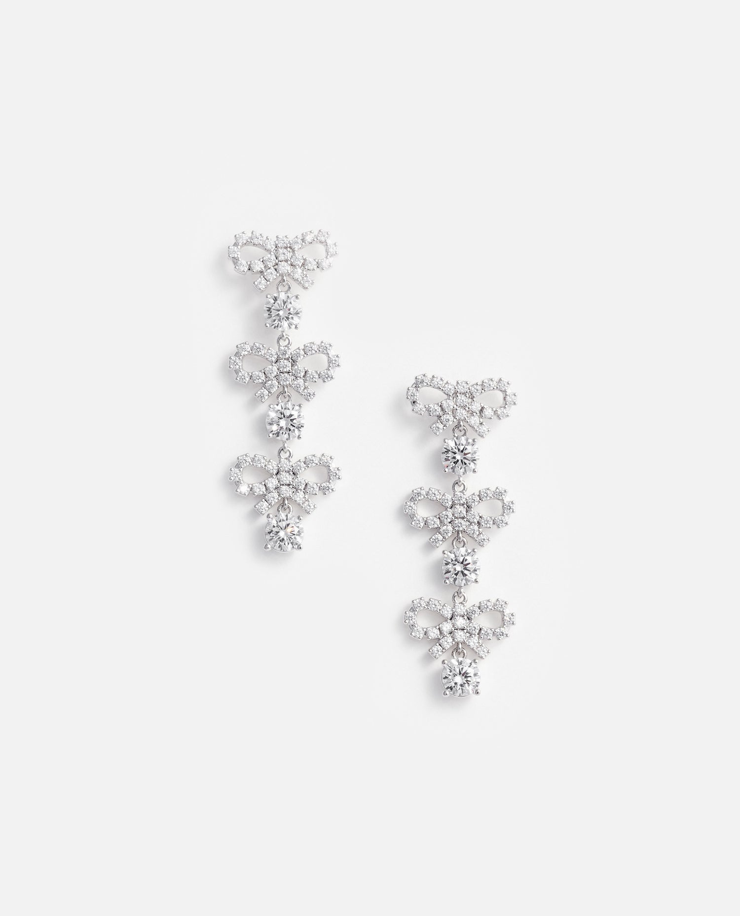 Self-Portrait Women Micro Bow Crystal Tiered Earrings SELF-PORTRAIT