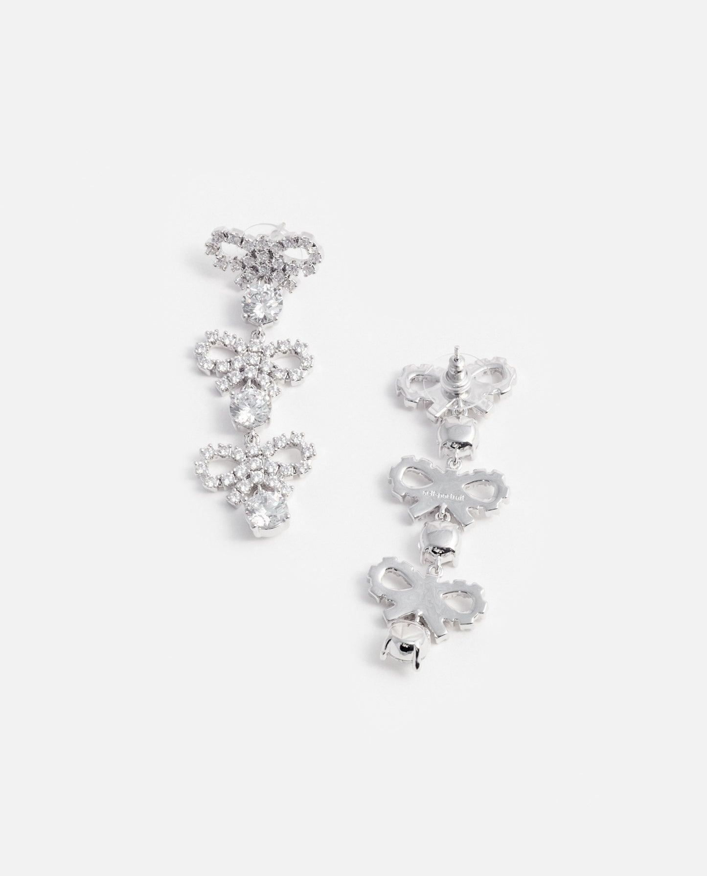 Self-Portrait Women Micro Bow Crystal Tiered Earrings SELF-PORTRAIT