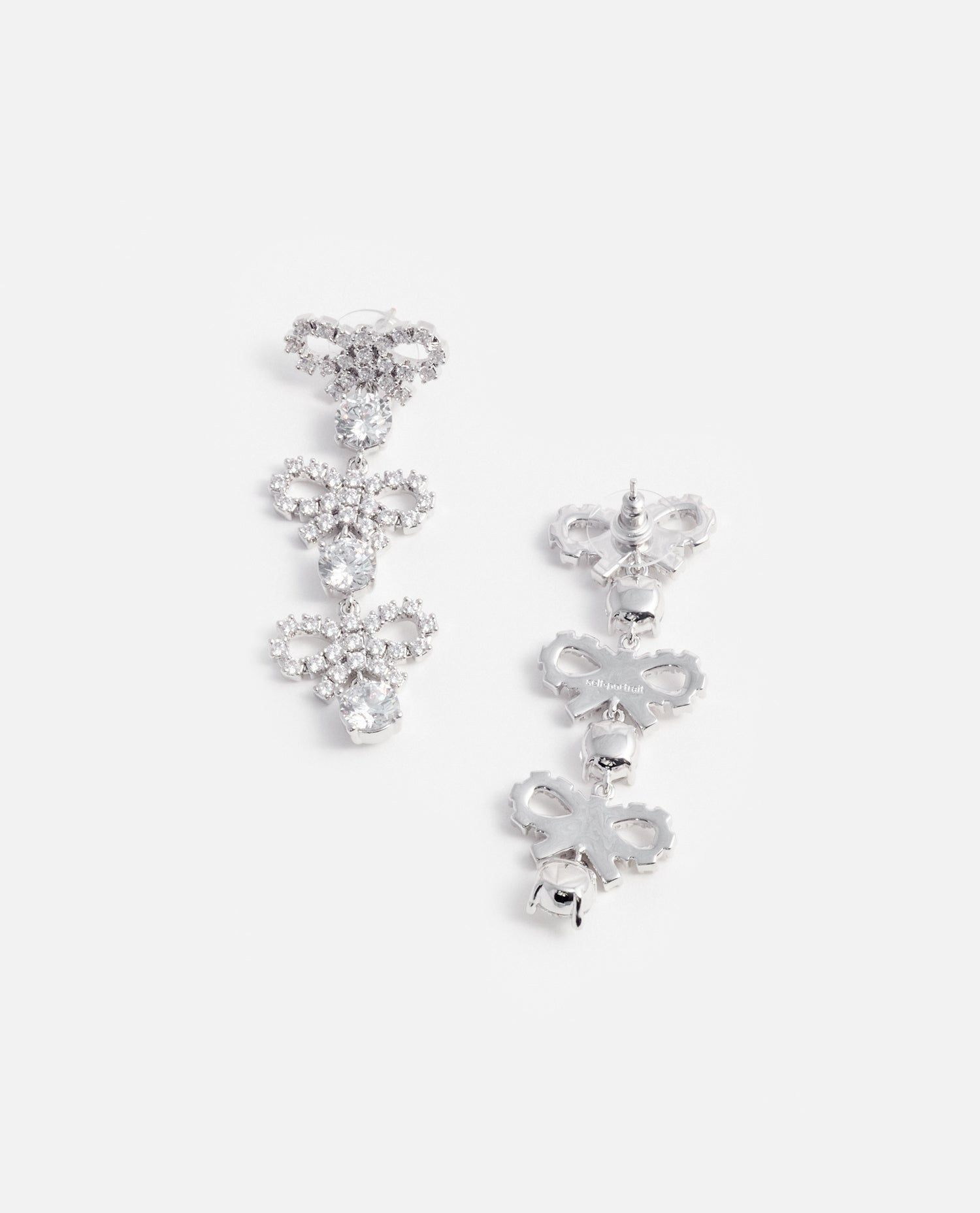 Self-Portrait Women Micro Bow Crystal Tiered Earrings SELF-PORTRAIT