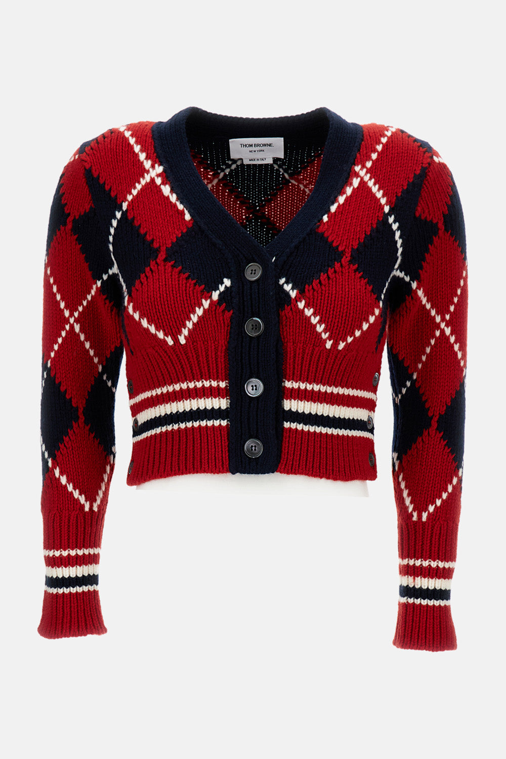 Thom Browne Women Argyle Jersey Cardigan THOM BROWNE