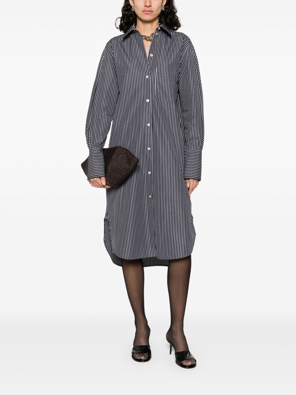 Toteme Women Striped Cotton Shirtdress TOTEME