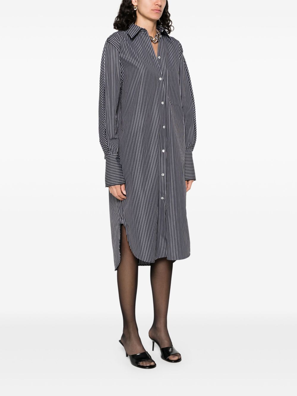 Toteme Women Striped Cotton Shirtdress TOTEME