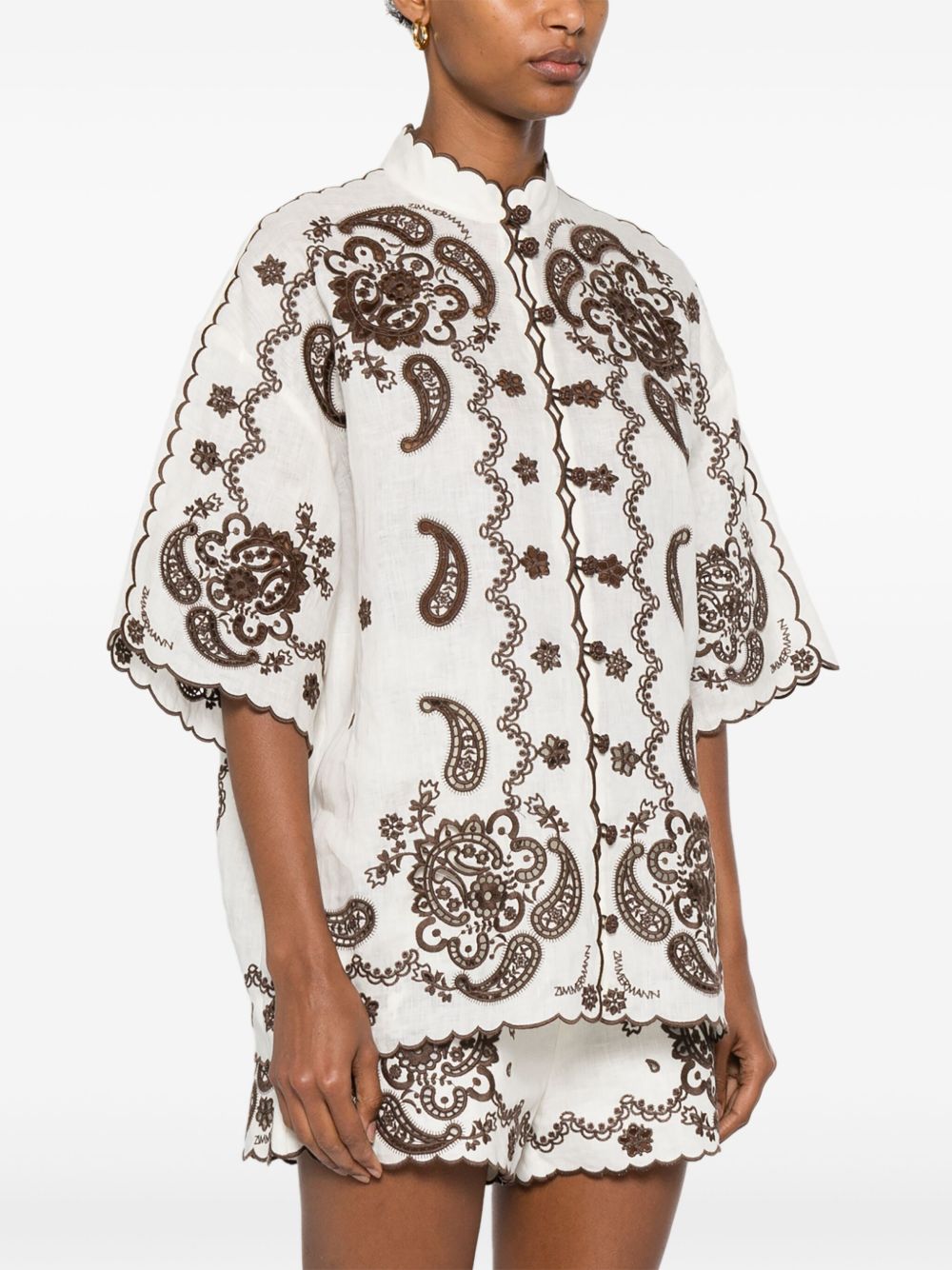 Zimmermann Women Ascension Embroidered Shirt ZIMMERMANN