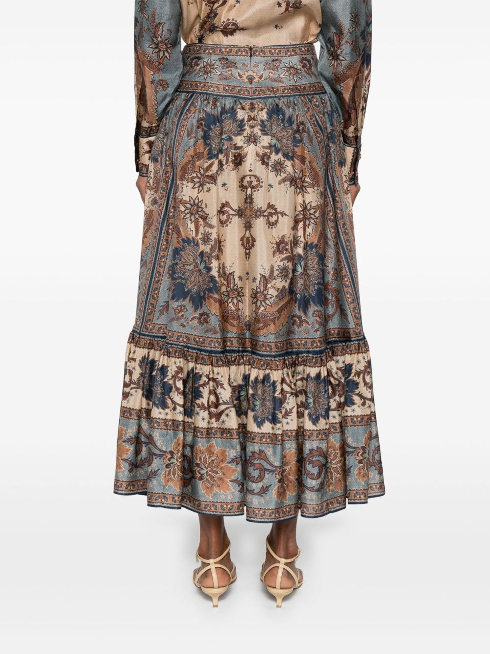 Zimmermann Women Ascension Printed Silk Skirt ZIMMERMANN
