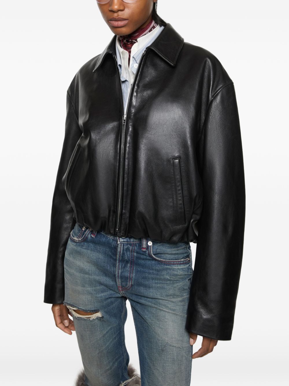 Acne Studios Women Leather Biker Jacket ACNE STUDIOS