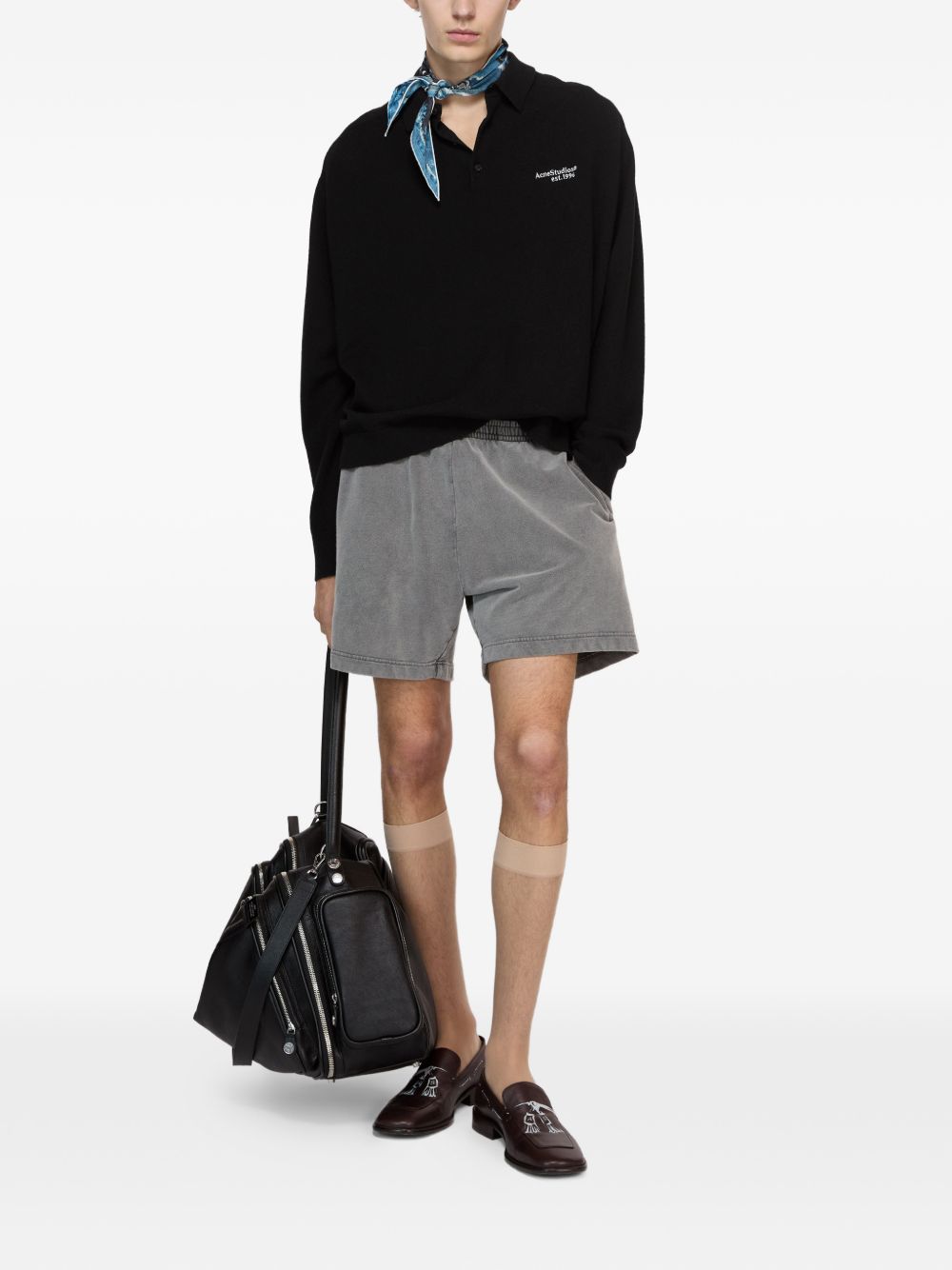 Acne Studios Men Logo Wool Polo Shirt ACNE STUDIOS