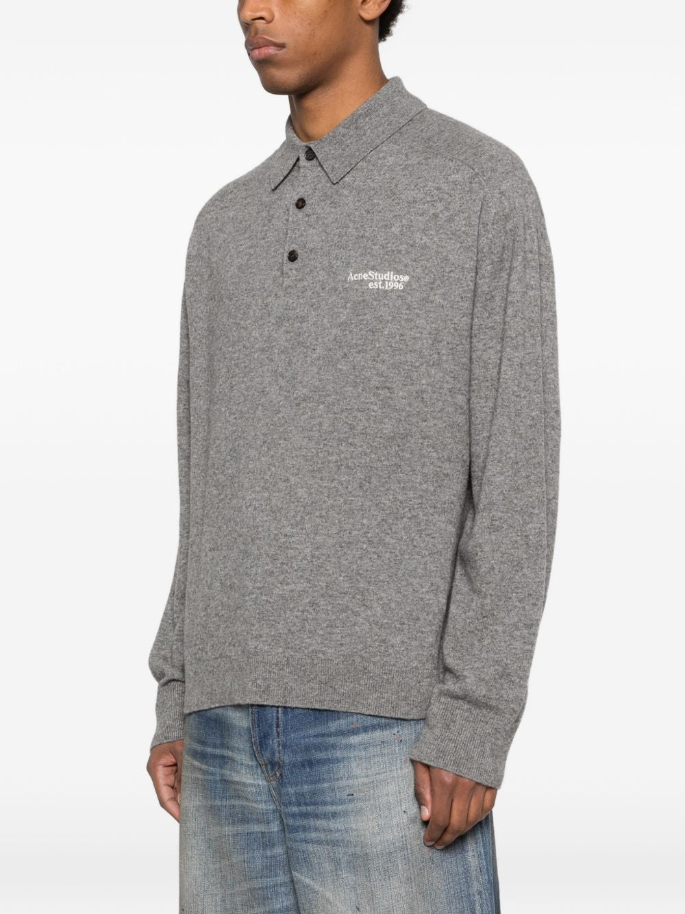 Acne Studios Men Logo Wool Polo Shirt ACNE STUDIOS