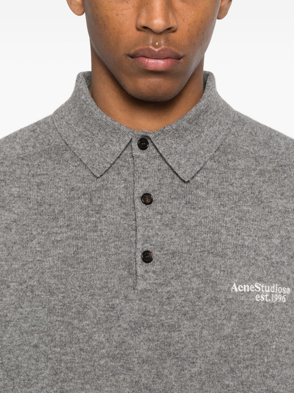 Acne Studios Men Logo Wool Polo Shirt ACNE STUDIOS