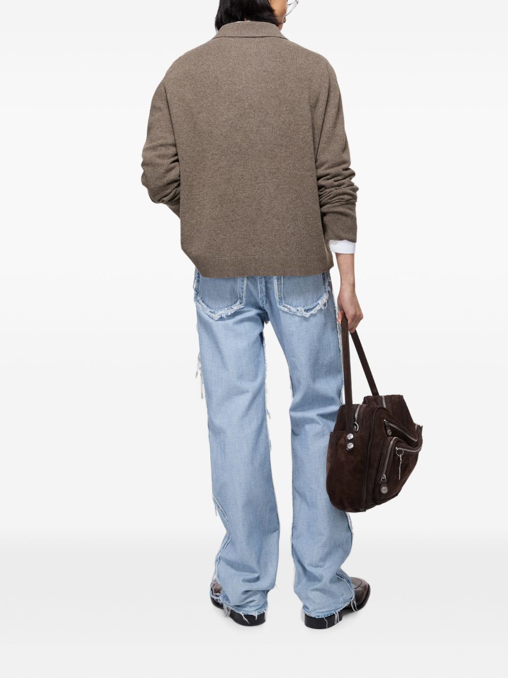 Acne Studios Men Logo Wool Polo Shirt ACNE STUDIOS