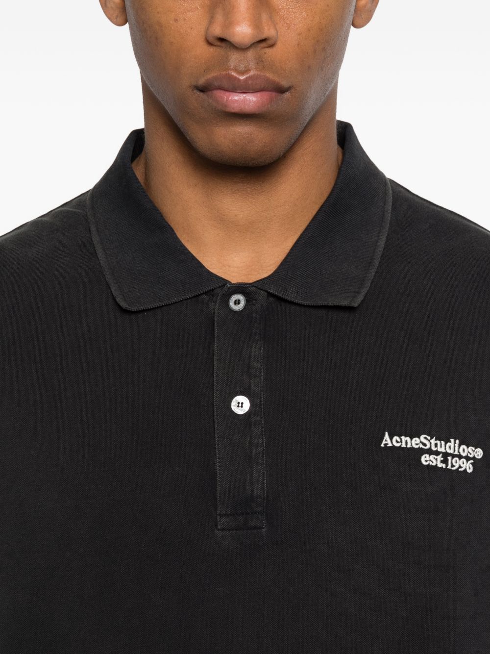 Acne Studios Men Logo Cotton Polo Shirt ACNE STUDIOS