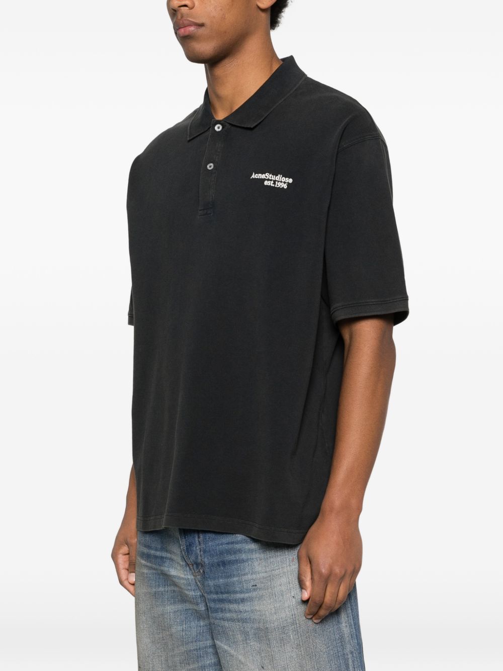 Acne Studios Men Logo Cotton Polo Shirt ACNE STUDIOS