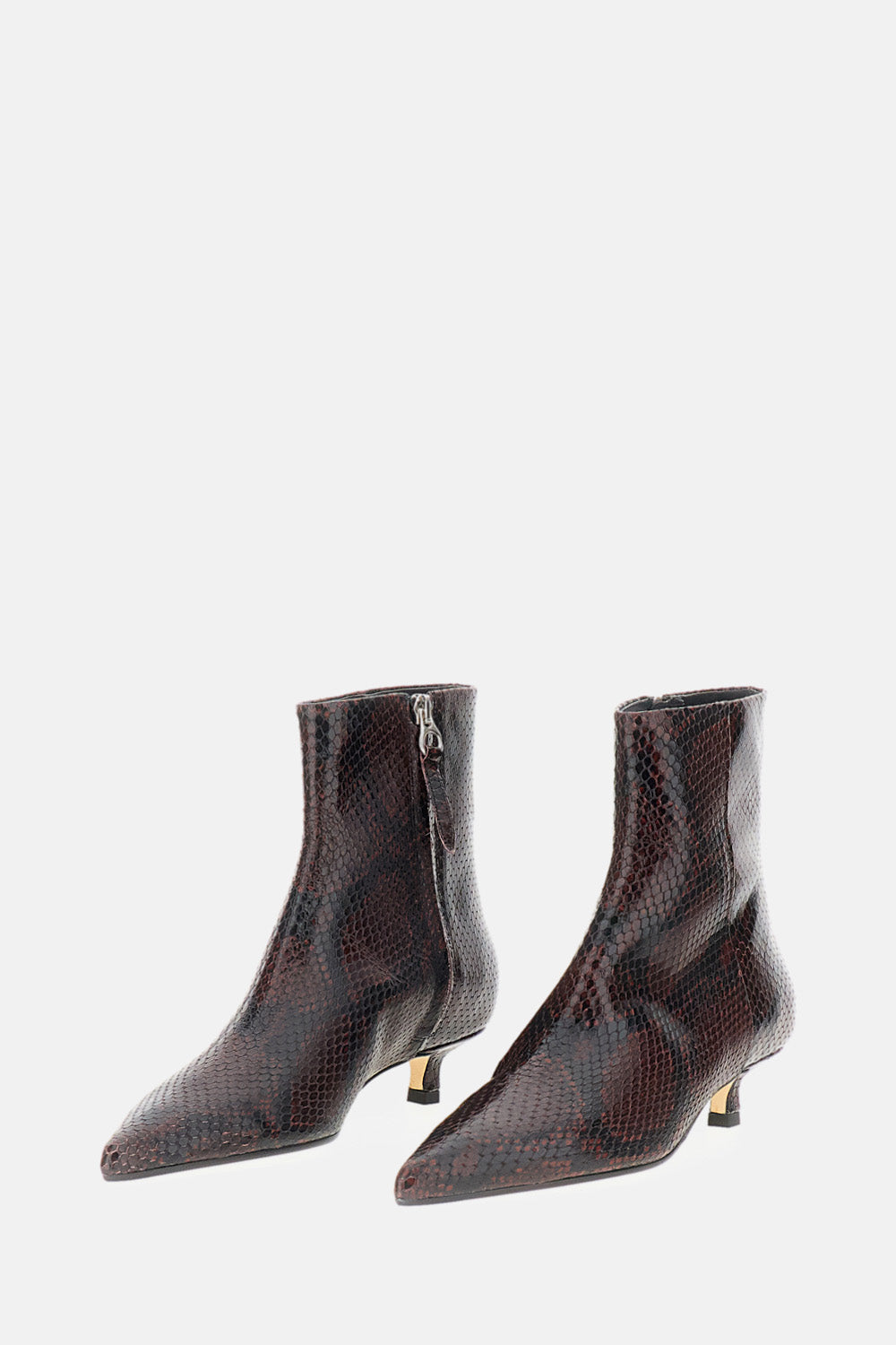 Aeyde Women Sofia Ankle Boots Snake Print Calf Leather AEYDE
