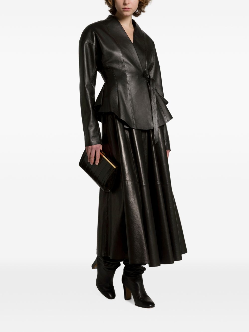 Alberta Ferretti Women Faux Leather Midi Skirt ALBERTA FERRETTI