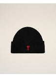 Ami Paris Men Beanie With Red Ami De Coeur AMI PARIS