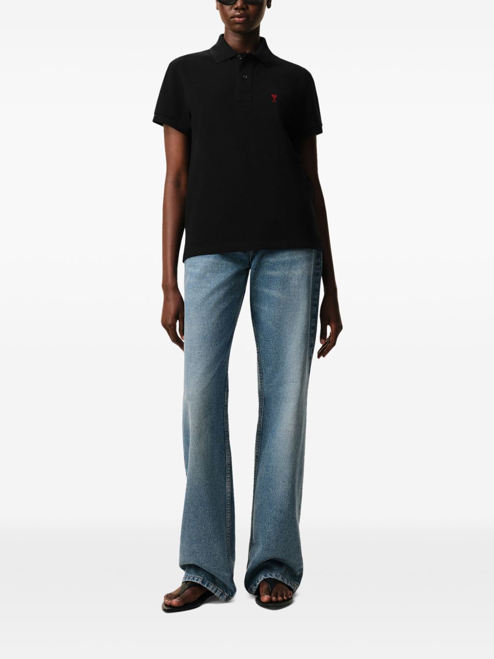 Ami Paris Men Ami De Coeur Cotton Polo Shirt