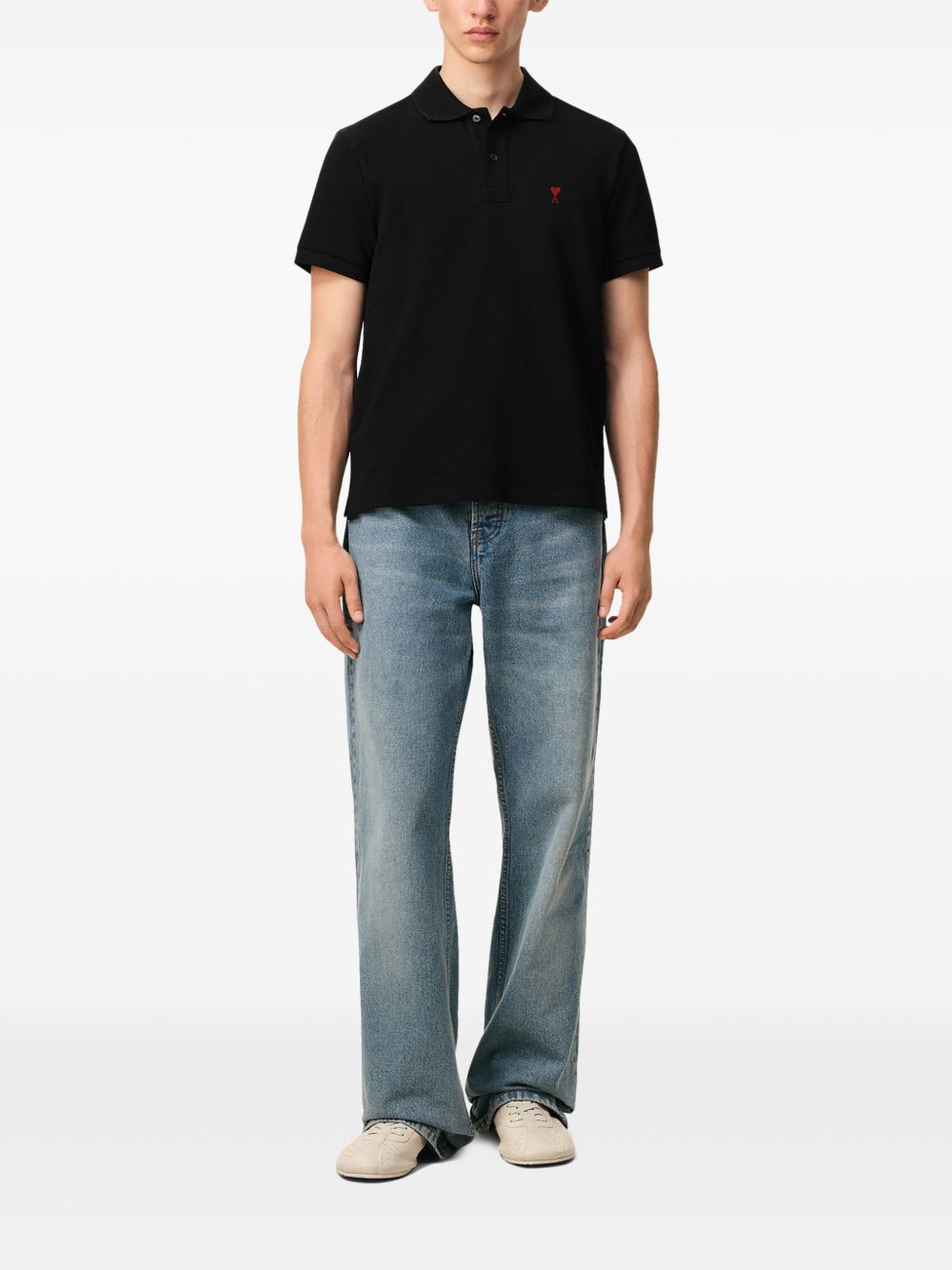 Ami Paris Men Ami De Coeur Cotton Polo Shirt