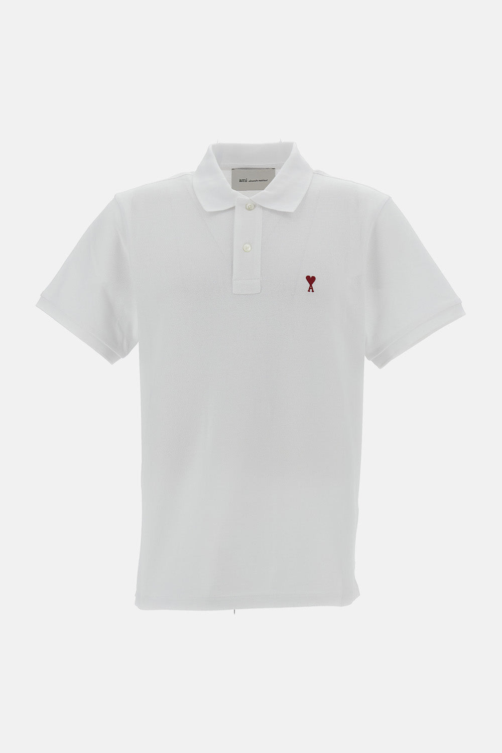 Ami Paris Men Polo With Red Ami De Coeur AMI PARIS