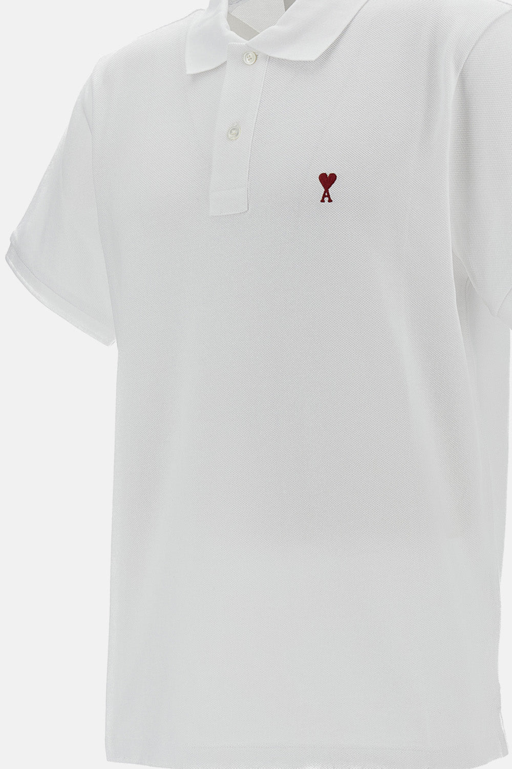 Ami Paris Men Polo With Red Ami De Coeur AMI PARIS