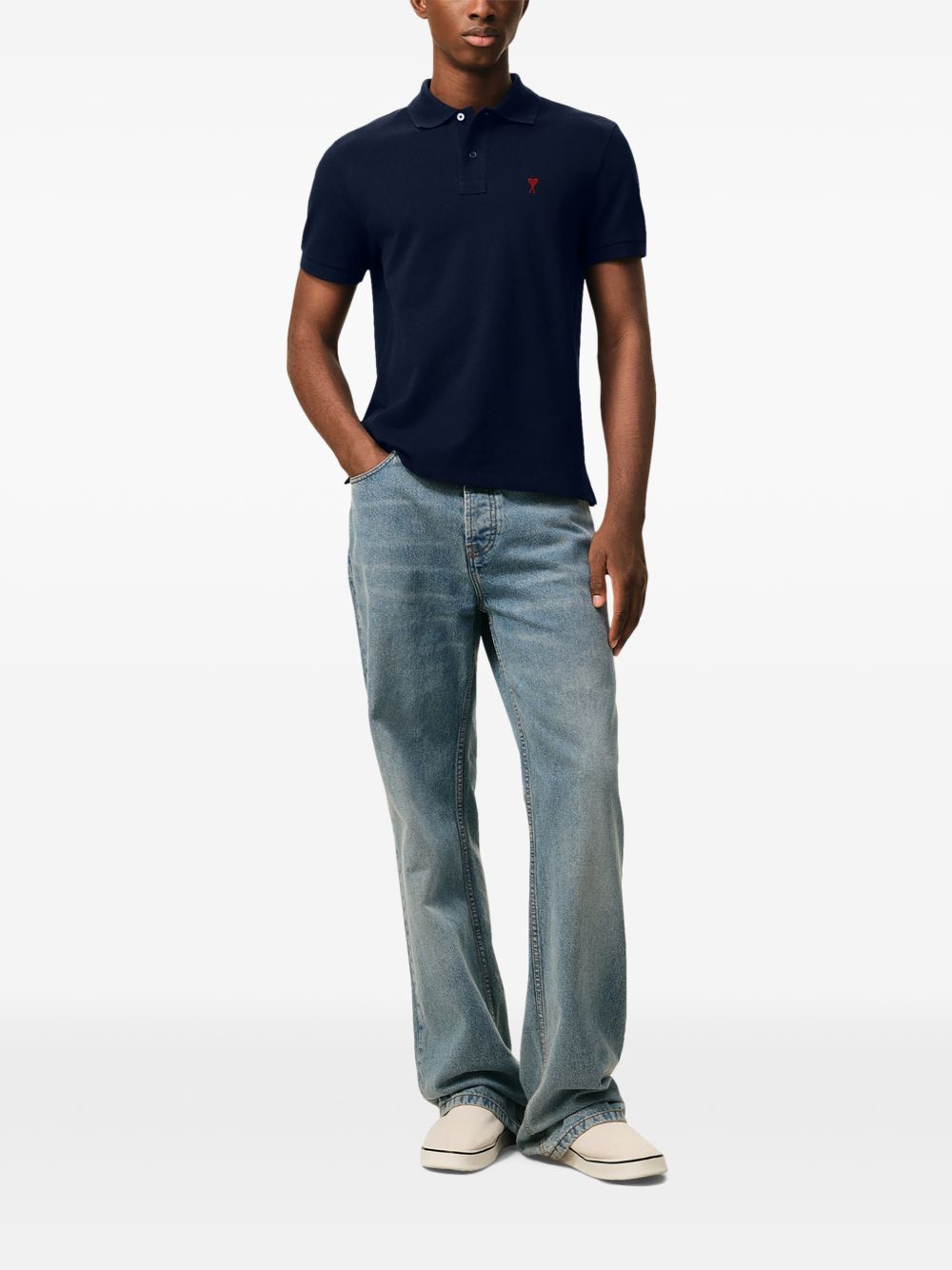 Ami Paris Men Ami De Coeur Cotton Polo Shirt AMI PARIS