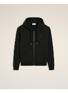 Ami Paris Men Zipped Hoodie With Red Ami De Coeur AMI PARIS