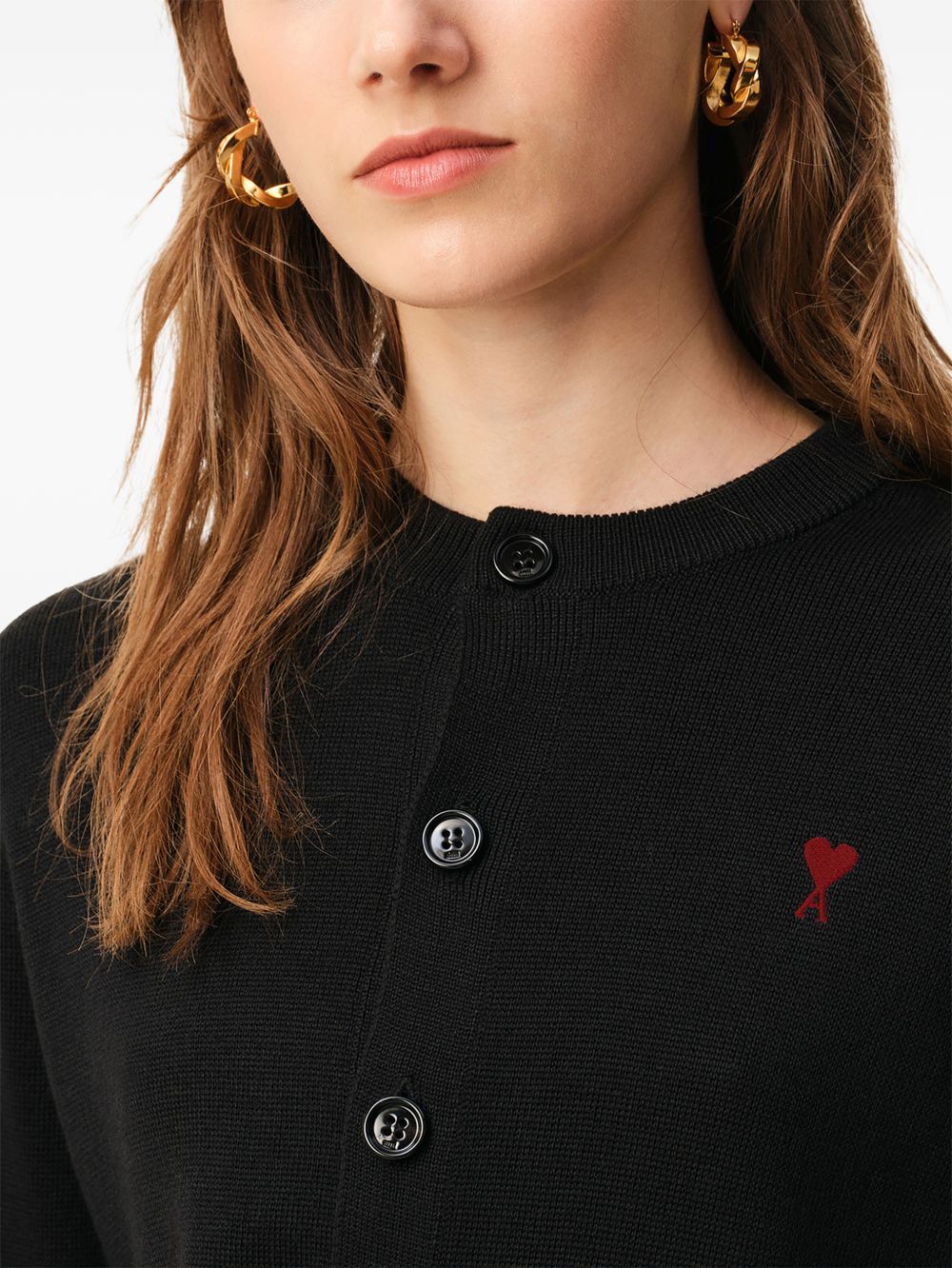 Ami Paris Women Ami De Coeur Wool Cardigan